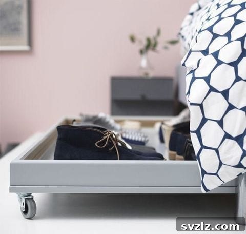 Mastering Micro Spaces: 40 Small Bedroom Organization Secrets 3 Under Bed Shoe Drawers for efficient small bedroom organization