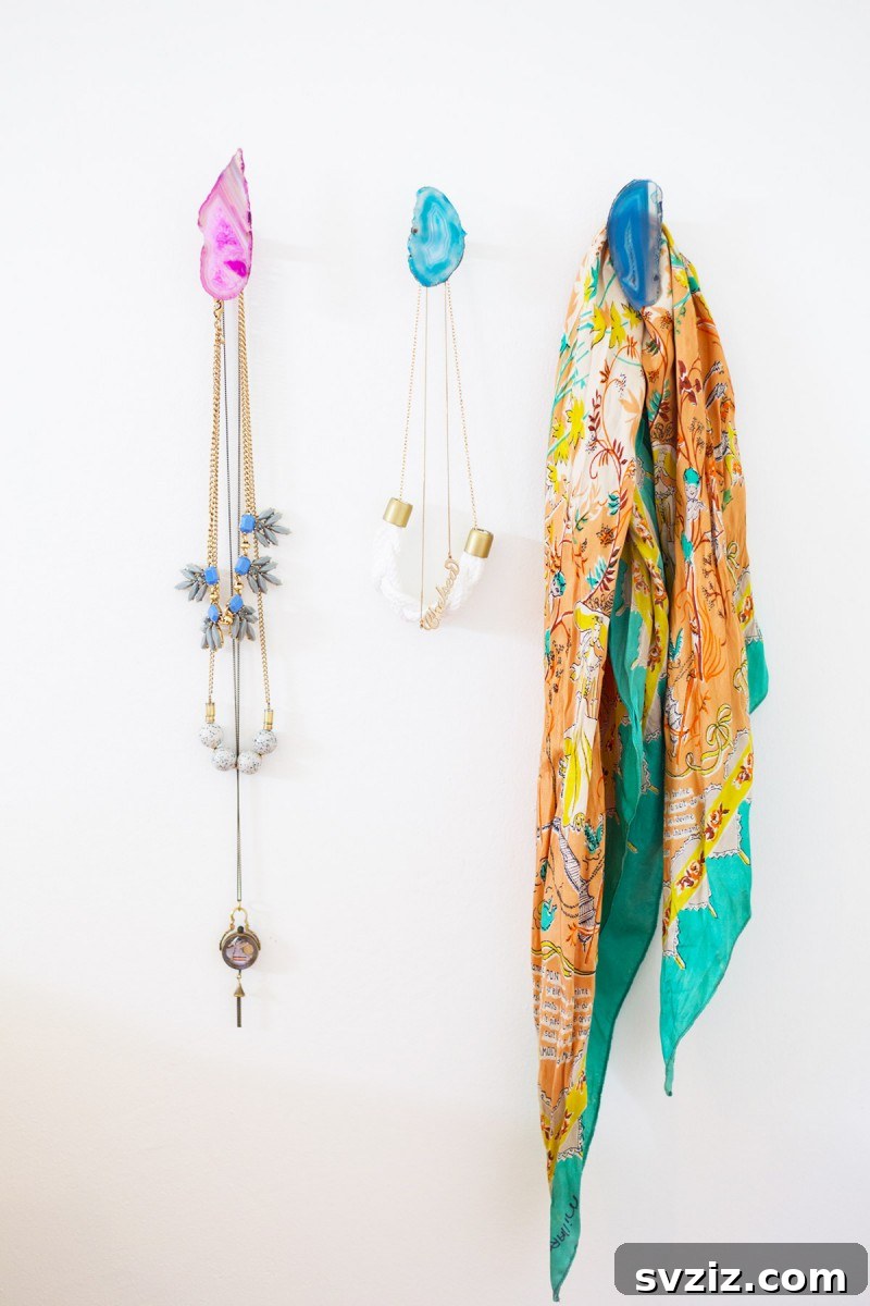 Mastering Micro Spaces: 40 Small Bedroom Organization Secrets 22 DIY Agate Wall Hooks for elegant organization