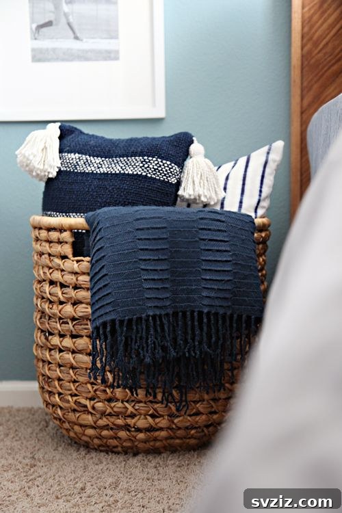 Mastering Micro Spaces: 40 Small Bedroom Organization Secrets 29 Wicker Basket Hampers for stylish storage