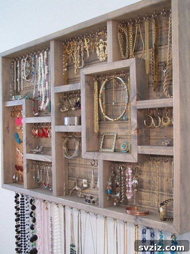 Mastering Micro Spaces: 40 Small Bedroom Organization Secrets 34 Wall-Mounted Jewelry Organizer for small bedroom
