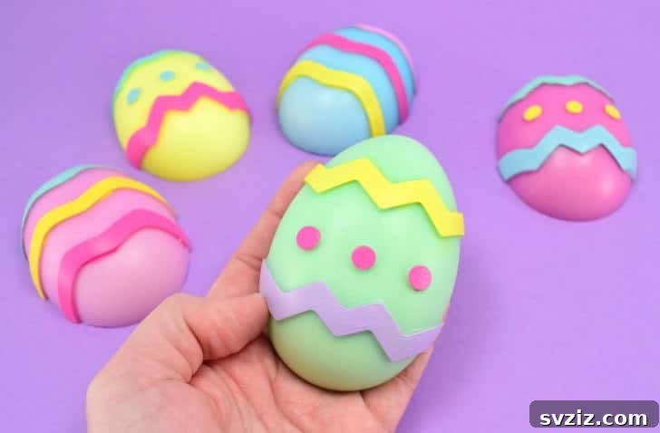 Creative Easter Projects for Adults 14 Hand-painted Easter egg shaped soaps with intricate designs, perfect for a festive bathroom display.