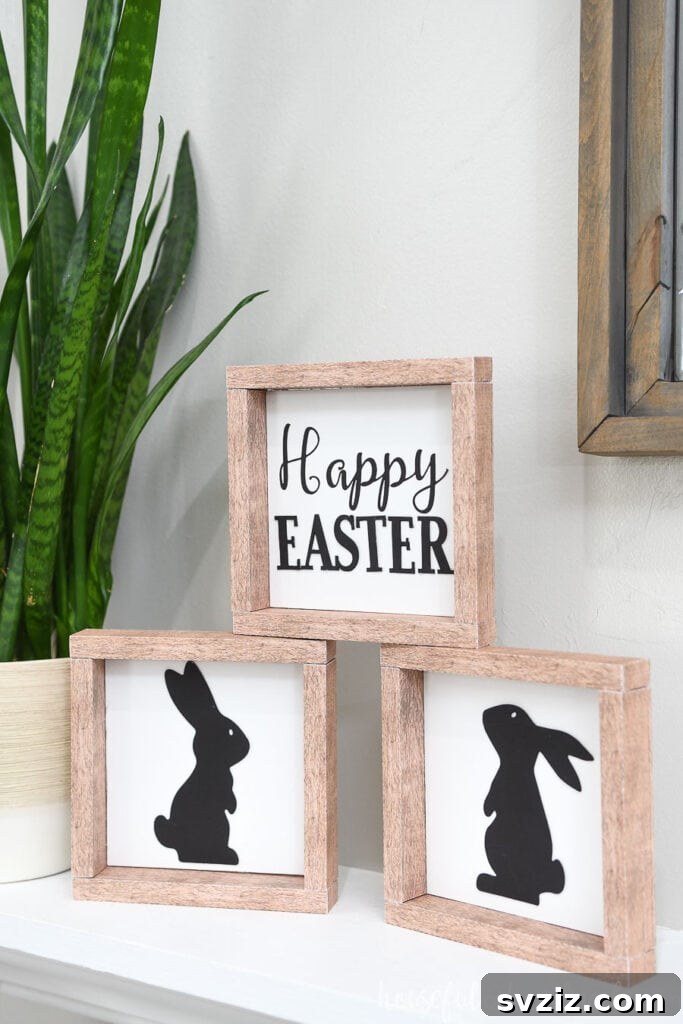 20 Irresistibly Charming Easter Woodworking Projects 5 Faux Wood Easter Signs