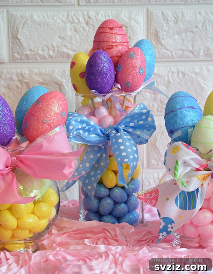 Festive Easter Centerpiece Inspiration 16 Dollar Store Easter Eggs