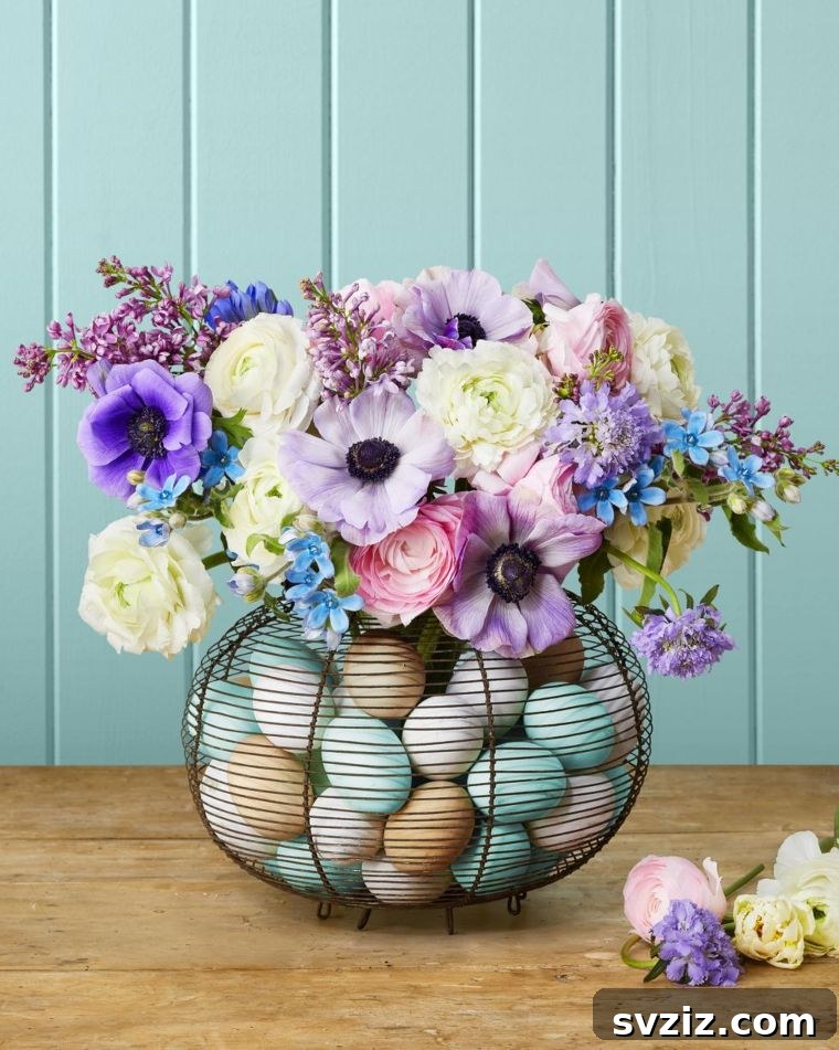 Festive Easter Centerpiece Inspiration 21 Vintage Egg Basket Vase
