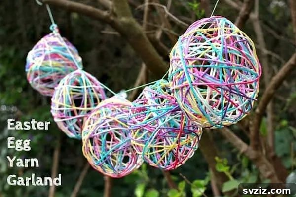 20 Whimsical Outdoor Easter Decor Inspirations 14 String Easter Eggs