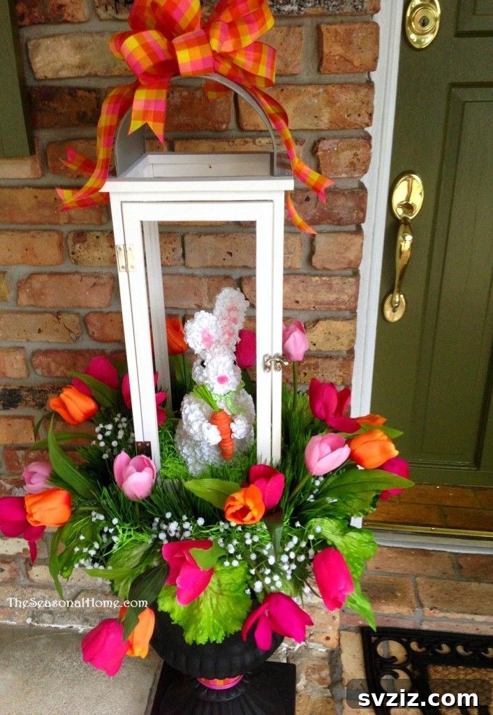 20 Whimsical Outdoor Easter Decor Inspirations 16 Springtime Bunny Lanterns