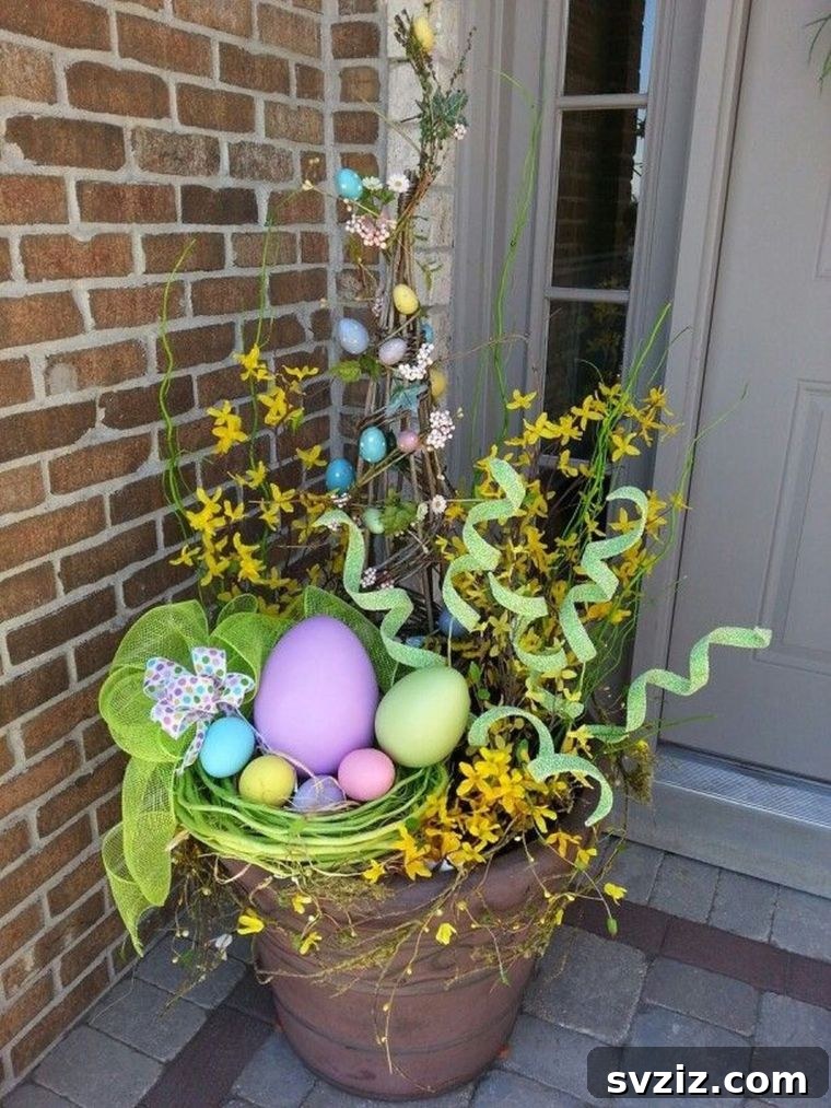 20 Whimsical Outdoor Easter Decor Inspirations 19 Easter Topiary
