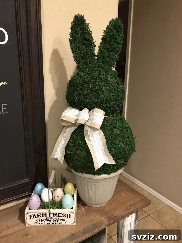 20 Whimsical Outdoor Easter Decor Inspirations 22 Bunny Rabbit Topiary