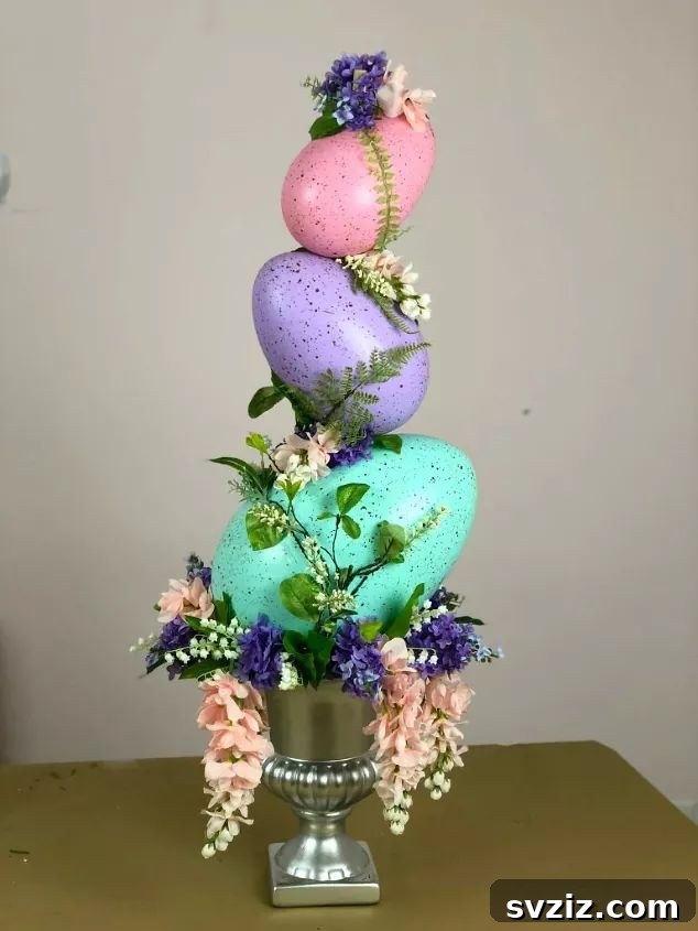 20 Whimsical Outdoor Easter Decor Inspirations 4 Giant Easter Egg Topiary