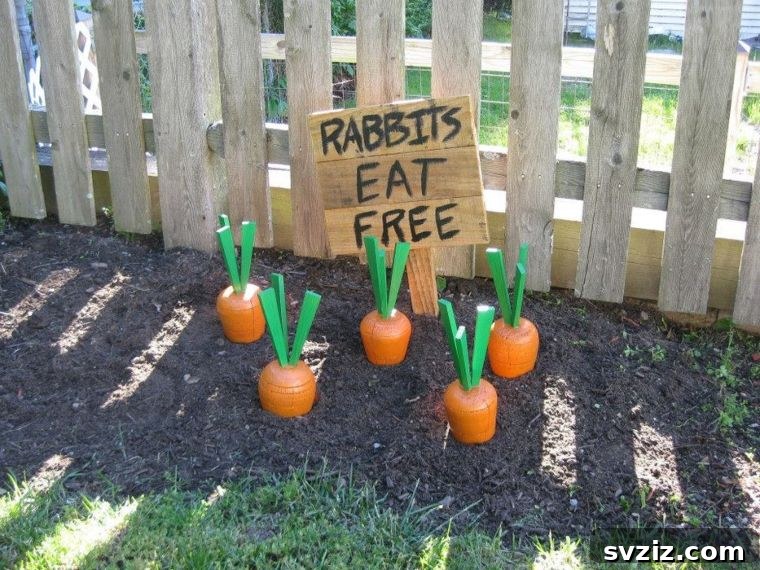 20 Whimsical Outdoor Easter Decor Inspirations 6 Wooden Yard Carrot Buffet