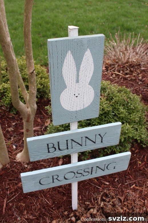 20 Whimsical Outdoor Easter Decor Inspirations 7 Bunny Crossing Sign