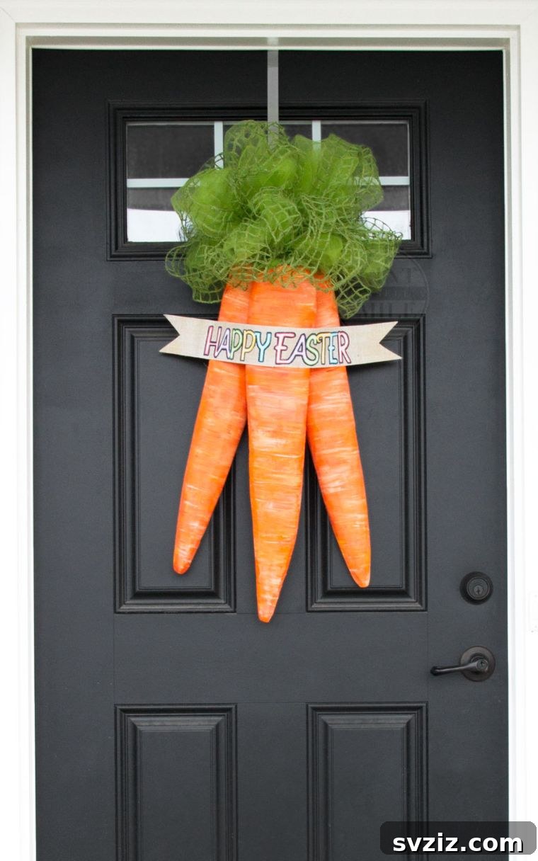 20 Whimsical Outdoor Easter Decor Inspirations 8 Easter Carrots Door Wreath
