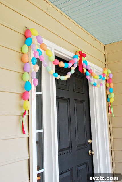 20 Whimsical Outdoor Easter Decor Inspirations 9 DIY Easter Egg Garland