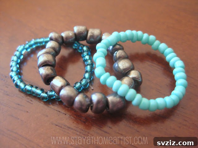27 DIY Rings You'll Never Want to Take Off 14 Colorful and comfortable DIY stretchy stackable bead rings.