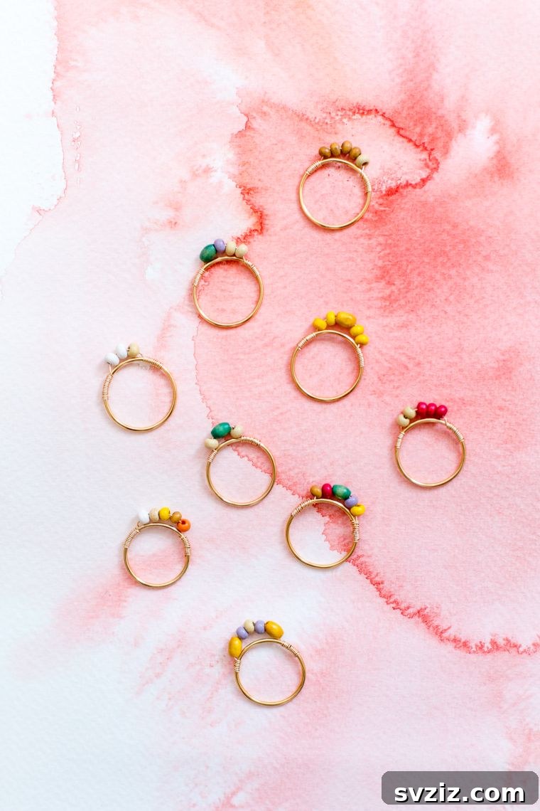 27 DIY Rings You'll Never Want to Take Off 19 Chic bohemian DIY mini beaded rings with arched designs.