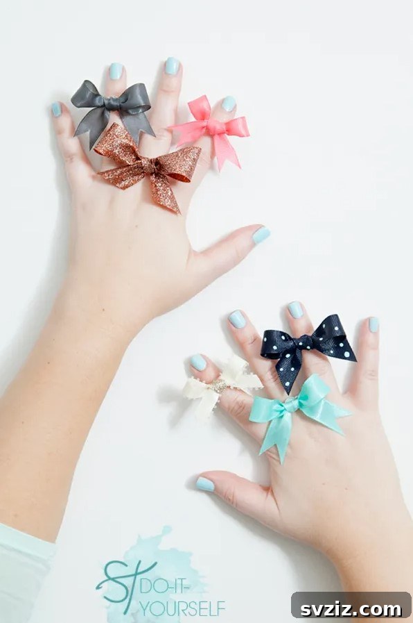 27 DIY Rings You'll Never Want to Take Off 21 Charming DIY stiff ribbon bow rings, perfect for party favors or crafting with kids.