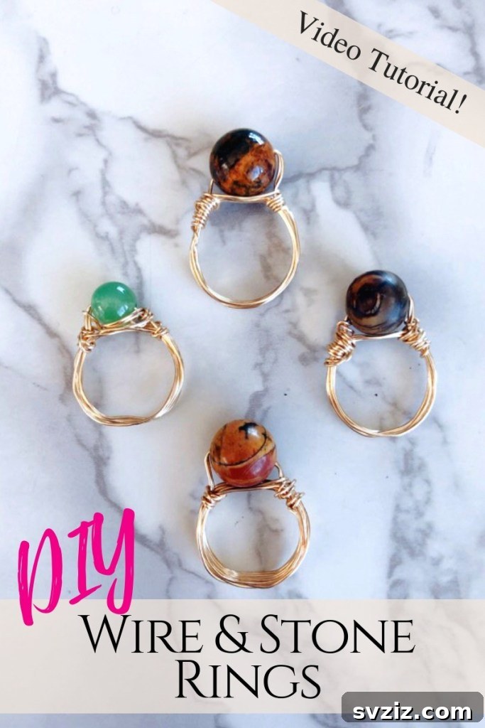 27 DIY Rings You'll Never Want to Take Off 5 Elegant DIY wire-wrapped rings featuring beautiful natural stones.