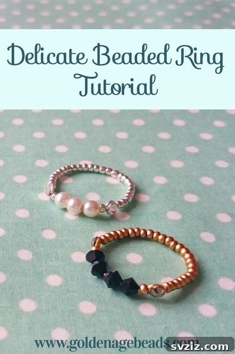 27 DIY Rings You'll Never Want to Take Off 9 Graceful DIY delicate beaded ring, perfect for everyday wear.