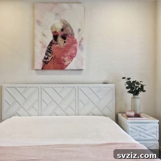 Art Deco Inspired IKEA Malm Headboard with Peel-and-Stick Panels