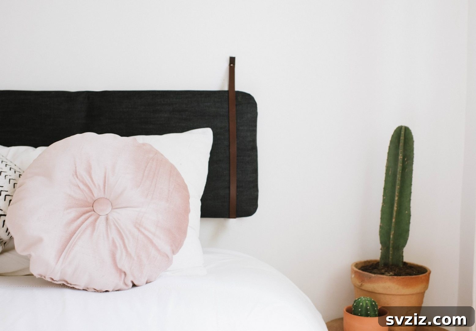 DIY Simple Floating Cushioned Headboard from IKEA Bench Cushions