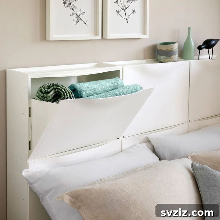 Clever In-Headboard Storage IKEA Hack