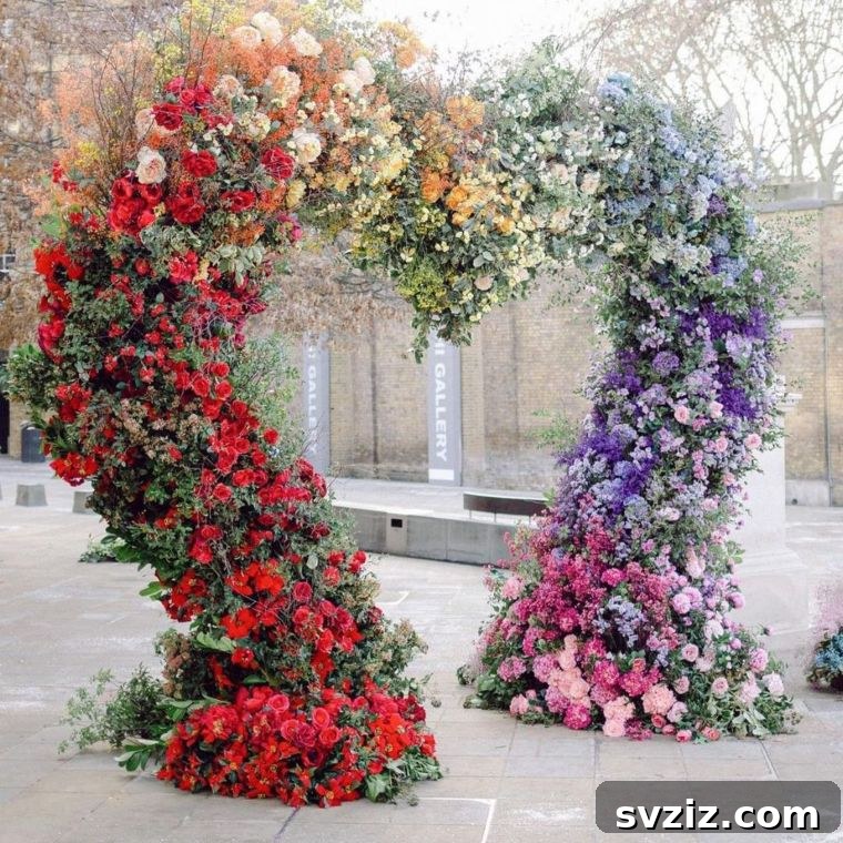 Floral heart arch