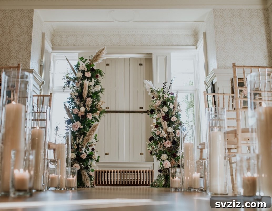 Floral Pillars and Burning Candles