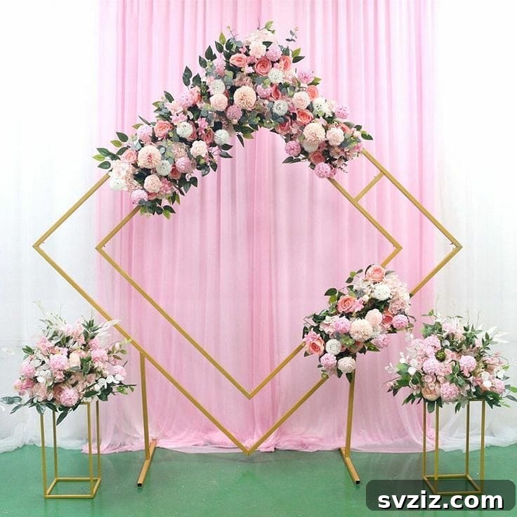 diamond floral arch