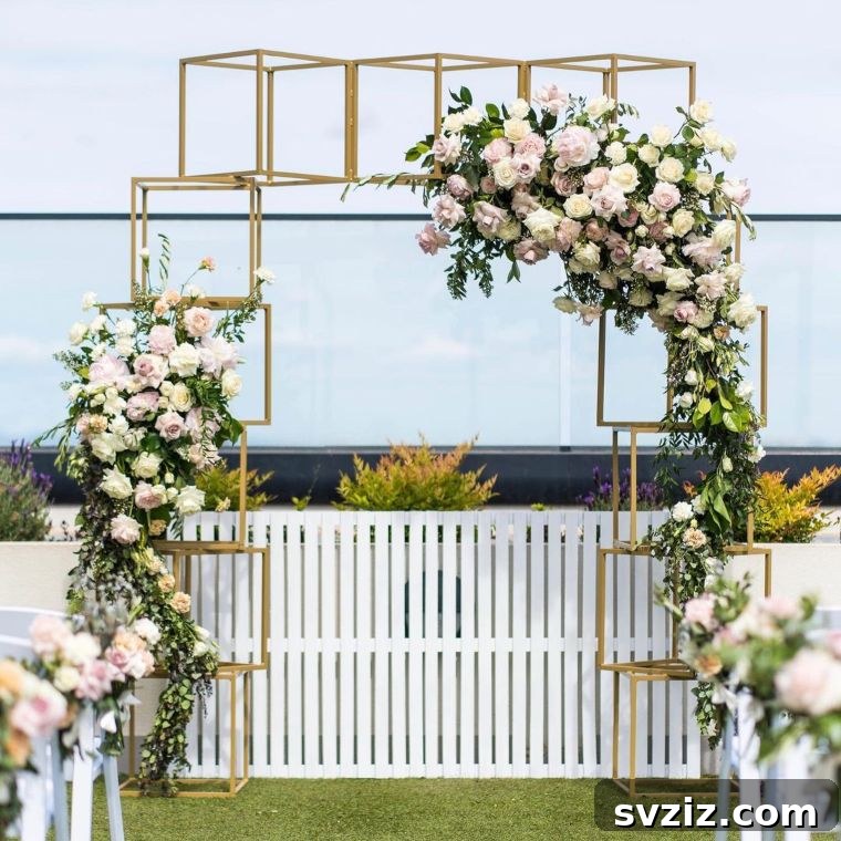 Golden Box Arch with Flowers