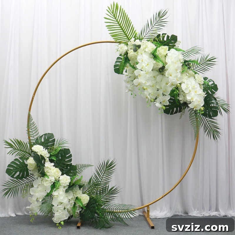 Gold and Floral Ring wedding arch