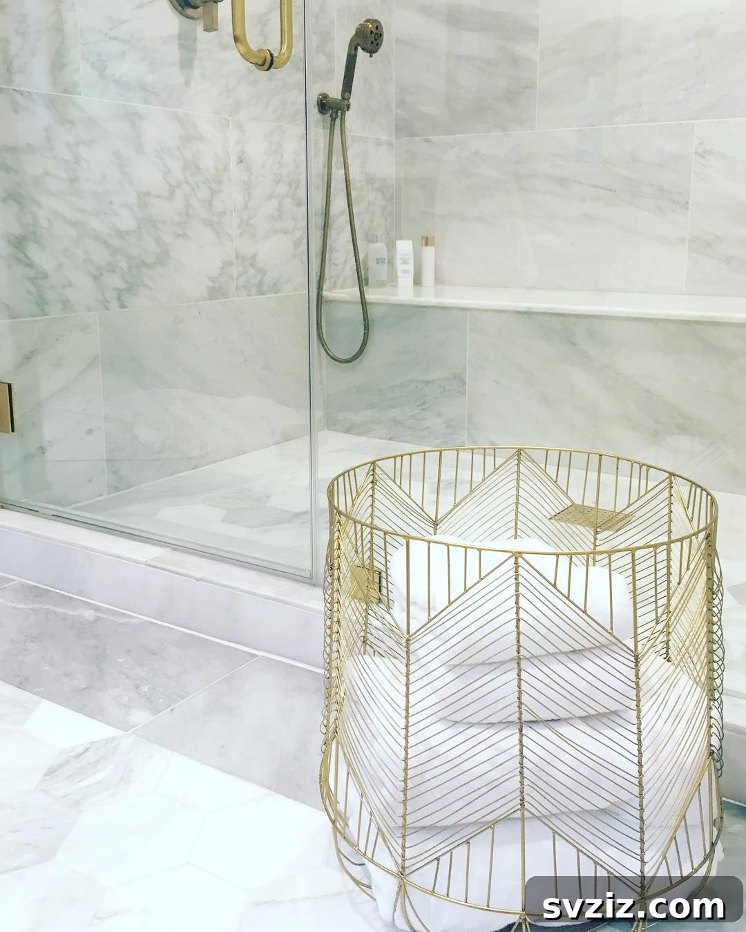 Art Deco Golden Basket for luxurious towel presentation