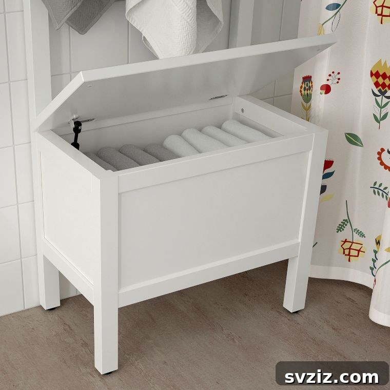 IKEA Hemnes Storage Bench for Towel Organization