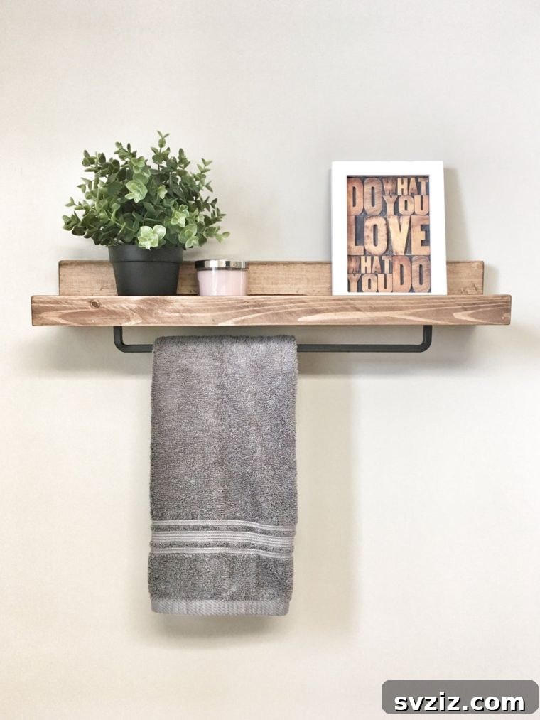 Wooden Shelf and Towel Rail combo for efficient storage