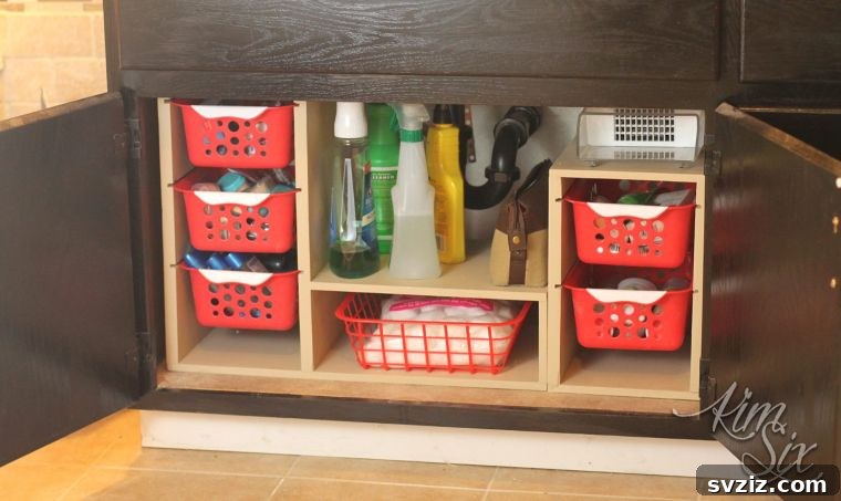 DIY pull-out under-sink cabinet organizer