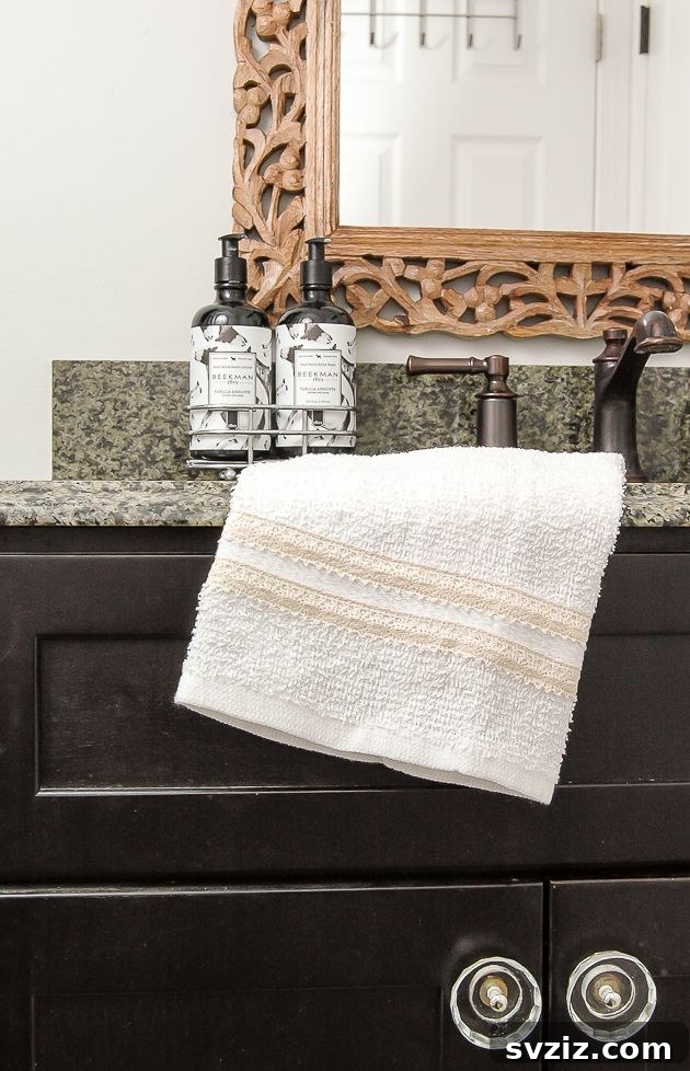 DIY farmhouse-style hand towels with lace trim