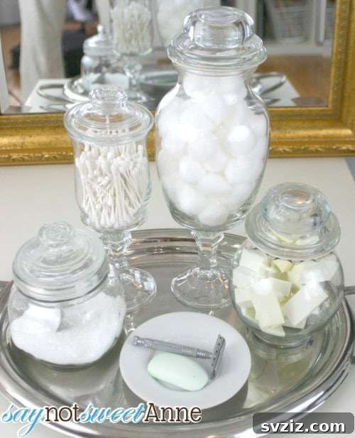DIY upscale apothecary jars from dollar store items