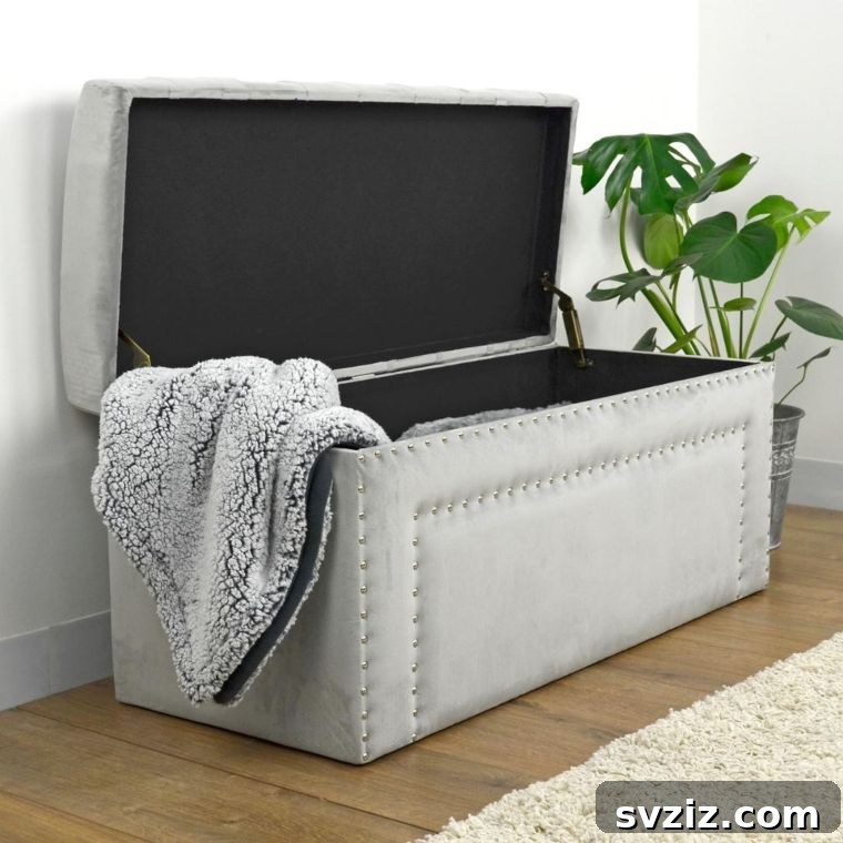 23 Clever Blanket Storage Solutions 6 Functional Upholstered Blanket Chest for Seating and Storage