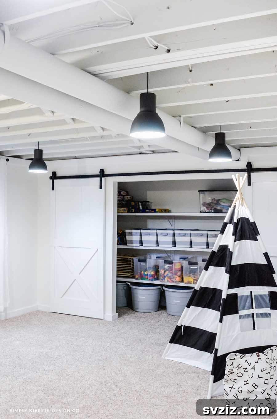 Reimagine Your Basement: Innovative Storage Solutions 17 basement closet with sliding door