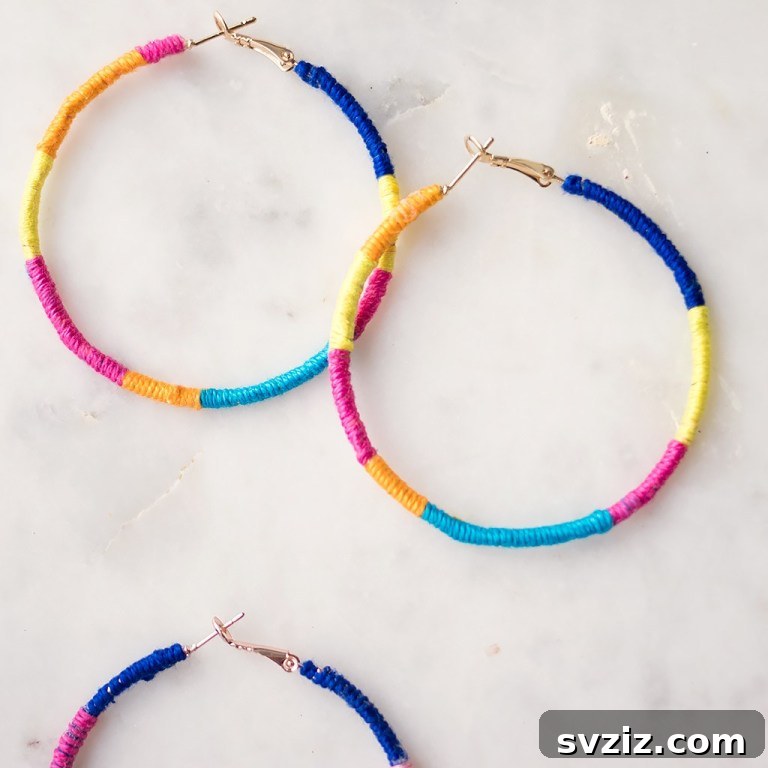 Rainbow-Wrapped Hoops