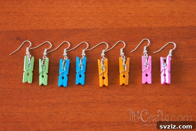 Mini Clothespin Earrings