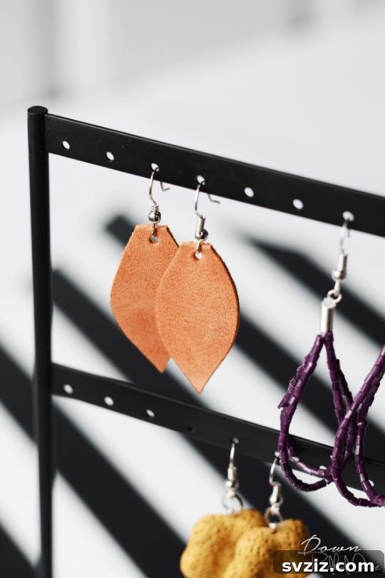 DIY Leather Dangle Earrings