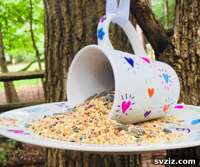 DIY Sharpie Mug Bird Feeder