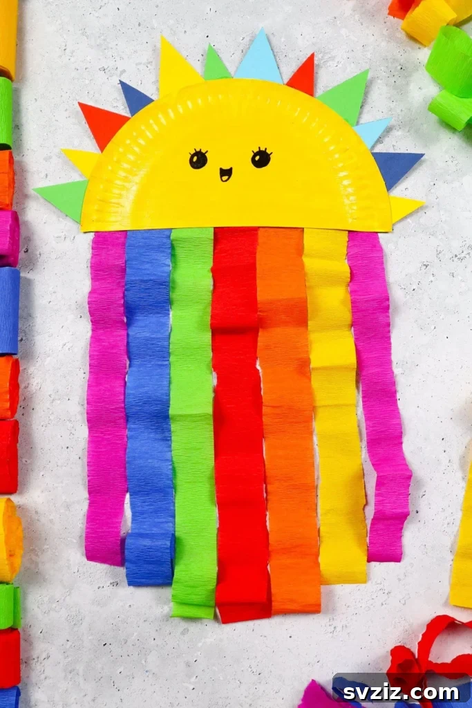 Paper plate rainbow craft