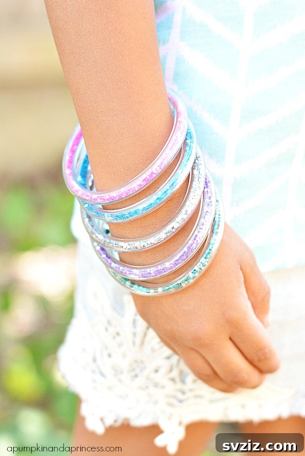 Glitter Vinyl Tube Bracelets