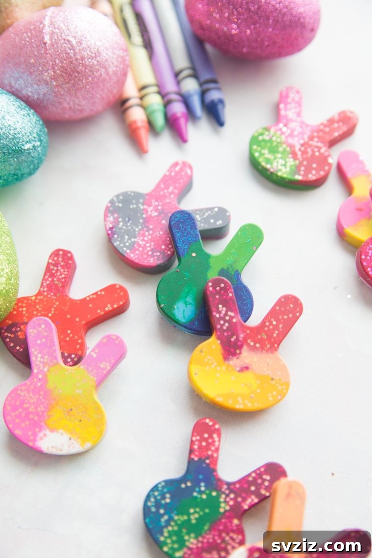 Glitter Bunny Crayons