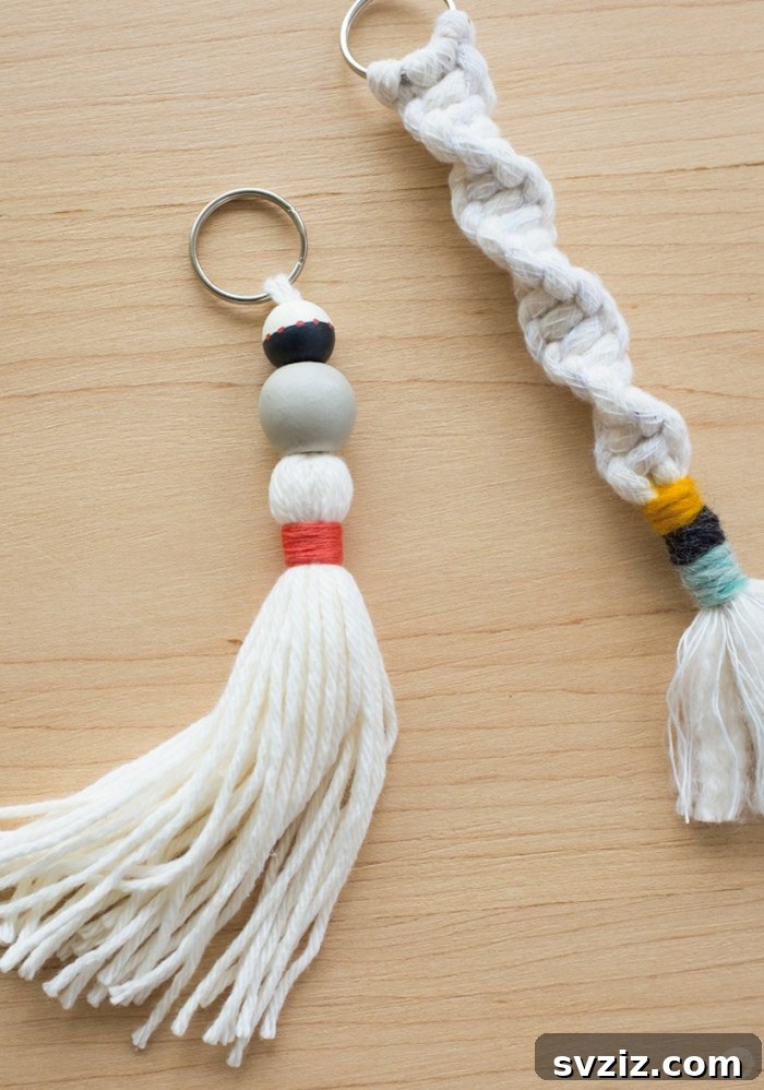 Trendy Cutesy Macrame Keychains to Craft