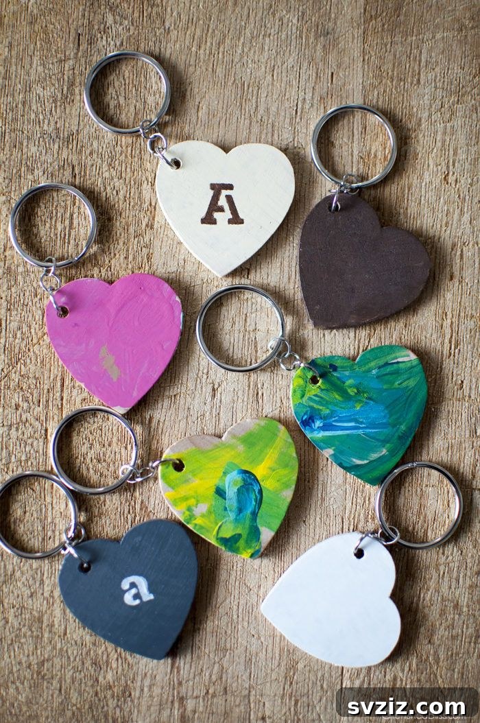 Personalized Wooden Heart Keychains - Unique Gifts