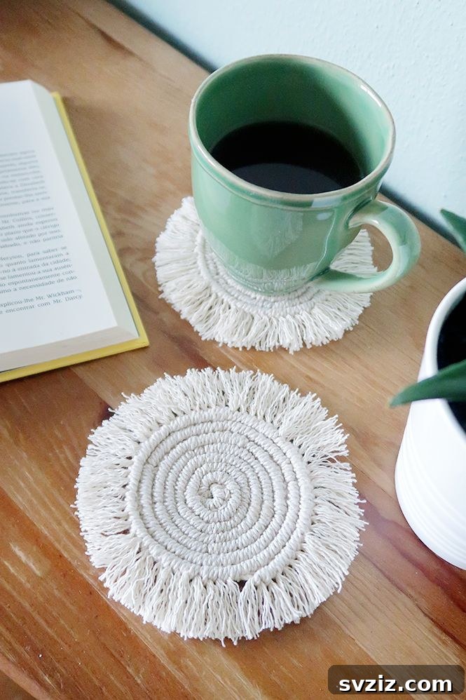 Chic Round Macrame Boho Coasters for Home Styling