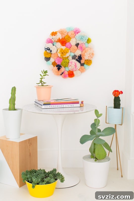Textured Pom-Pom Wall Hanging for Modern Interiors