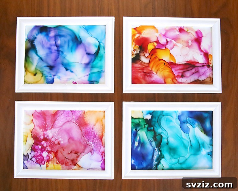 Vibrant Fired Alcohol Ink Art for Modern Decor